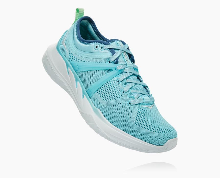 Running Shoes Womens - Hoka One One Tivra - Blue/White - GFPYSNJ-42